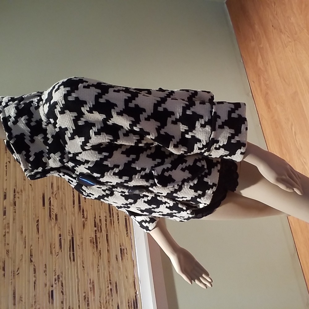 Ya Da Black & White Houndstooth Jacket Size M - Picture 4 of 8